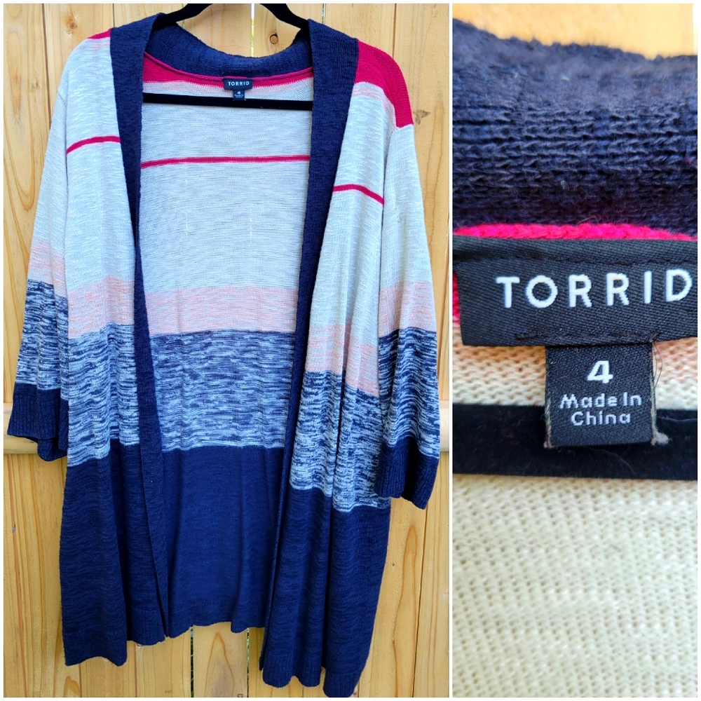 Torrid 4x color block cardigan
